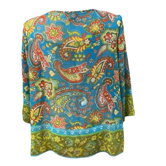 C.l.o.t.h.e.s. Sheer Boho Hippie Popover Top Bathing Suit Cover-Up, Size 2X - Picture 5 of 8